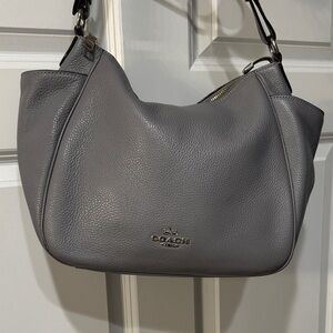 Coach Pebble Gray Leather Hobo Bag
